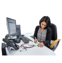 Doctor in office